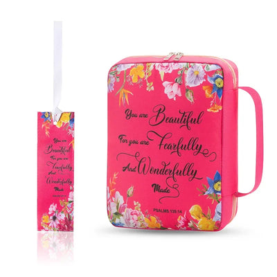 Bible Cover Case, Stylish Functional Portable Bible Carrying Case Pockets Zipper