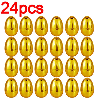 Golden Easter Eggs Plastic Empty