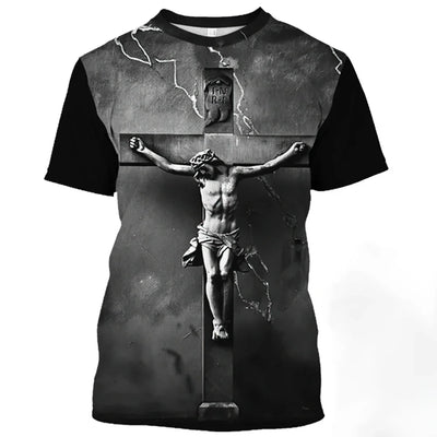 Jesus Christ Pattern T-Shirt