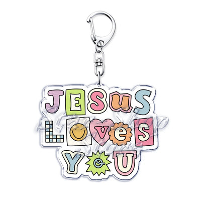"Jesus Loves You" Letter Keychains