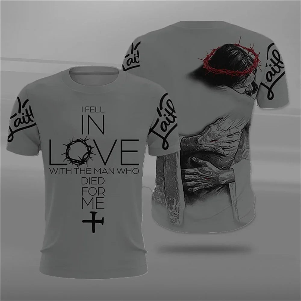 Jesus Christ Pattern T-Shirt