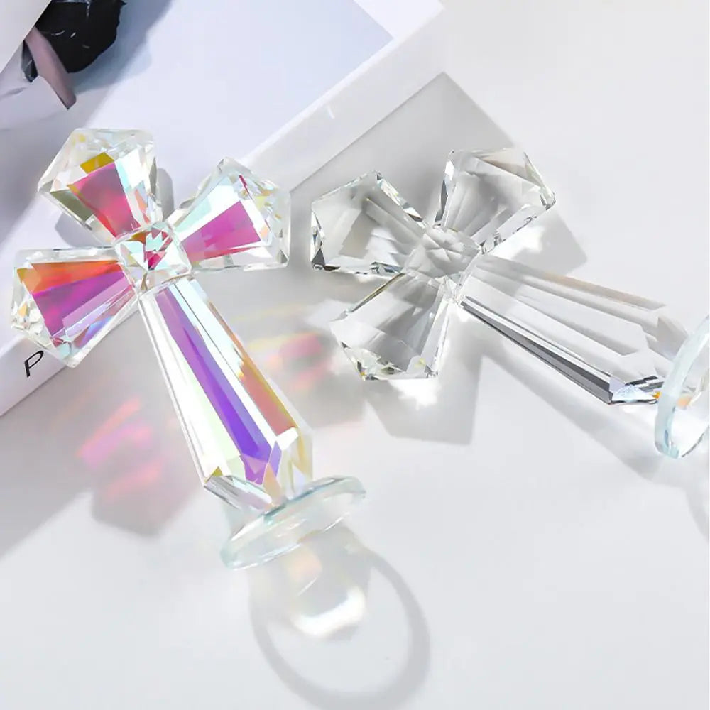 Hand-carved AB Color Crystal Cross