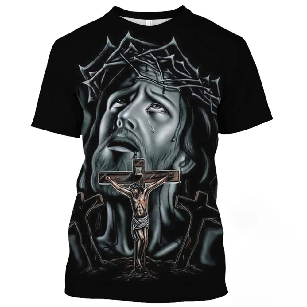 Jesus Christ Pattern T-Shirt