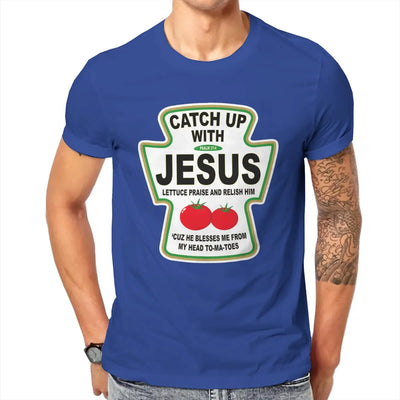 "Catch Up With Jesus" Ketchup Men's T-Shirt