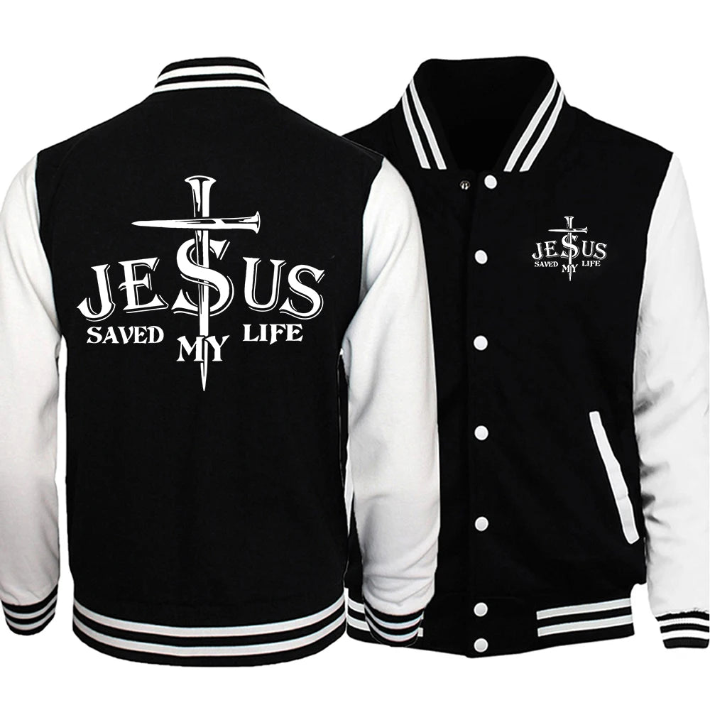 "Jesus Saved My Life" Jackets Style Baseball