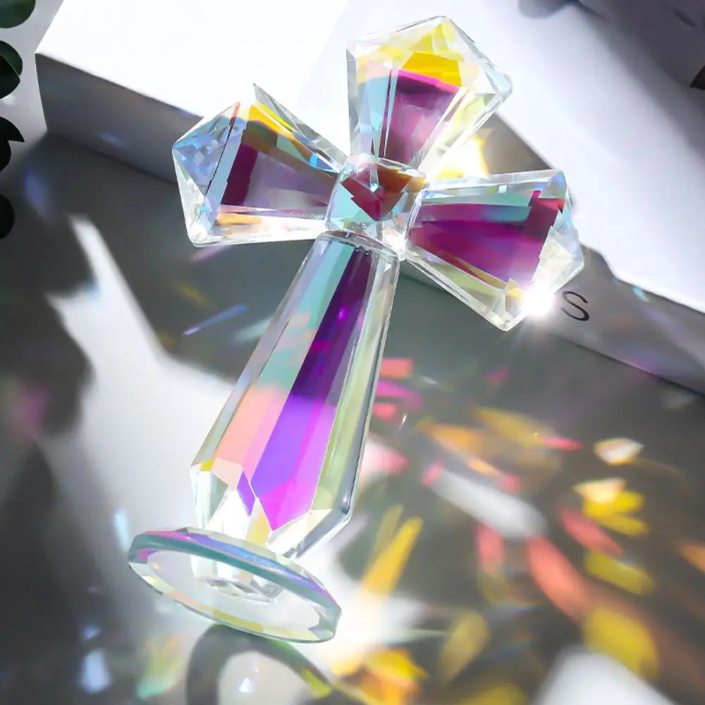 Hand-carved AB Color Crystal Cross