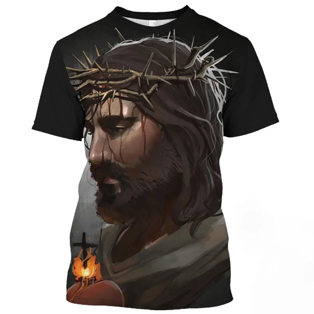 Jesus Christ Pattern T-Shirt